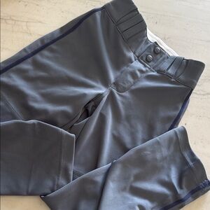 Youth Charcoal Baseball Pants with Navy stripe